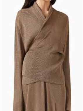 BALENCIAGA   Wrap Top in Lurex Rib-knit